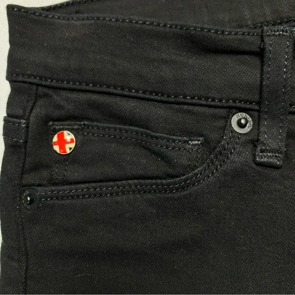 Hudson Jeans Nico Midrise Super Skinny Black Denim Size 24 25 26 - Picture 3 of 11